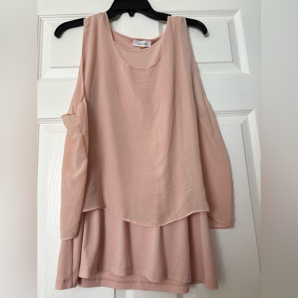Calvin Klein Blush Pink Layered Sleeveless Top